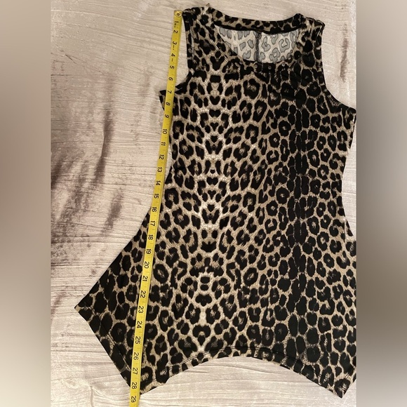 Leopard Print Sleeveless Tunic Size Small Petite - Picture 11 of 13